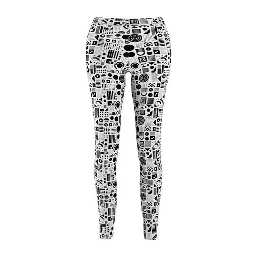 Black & White Minimalist Leggings – Abstract Shapes for a Modern Look