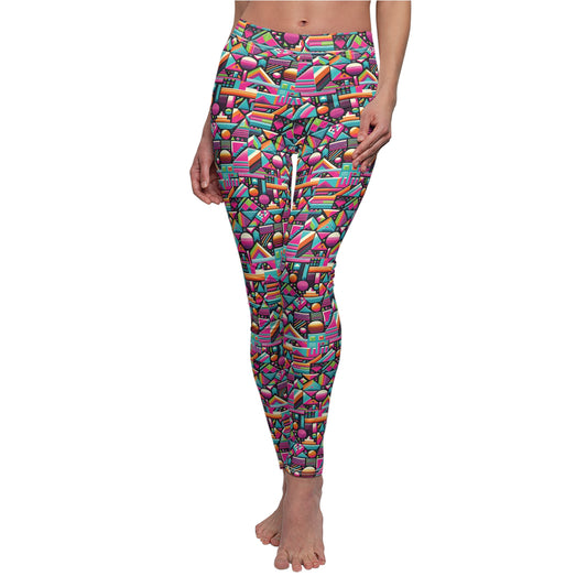 Retro 80s Neon Geometric Leggings – Bold, Bright & Ultra-Comfy