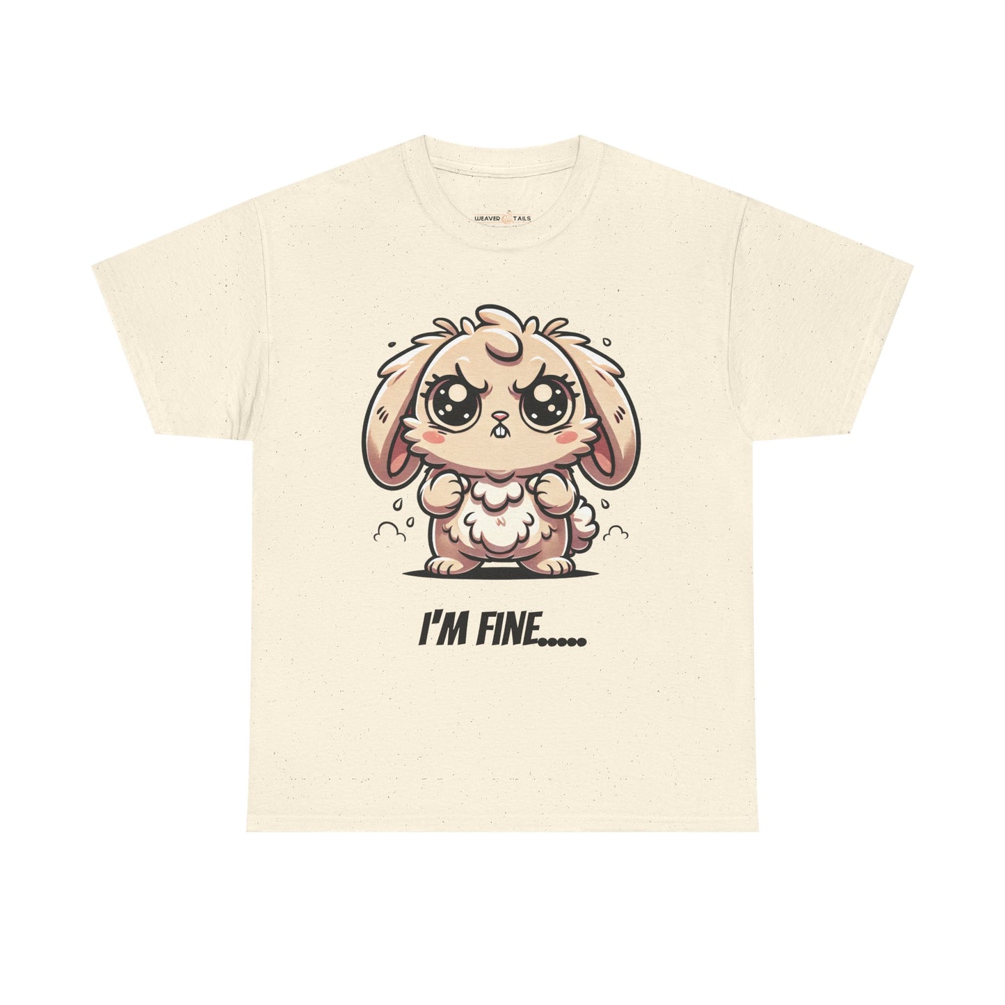 Cute Cartoon Bunny Tee - 'I'm Fine...' Unisex Heavy Cotton T-Shirt