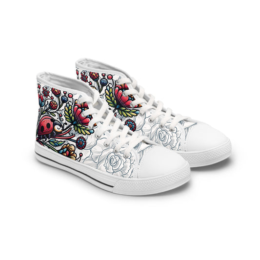 Floral High Top Sneakers for Women - Stylish & Unique Floral Design