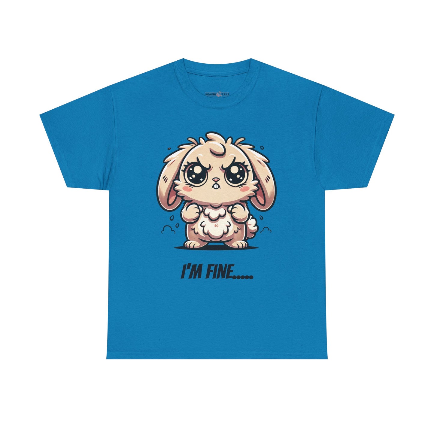 Cute Cartoon Bunny Tee - 'I'm Fine...' Unisex Heavy Cotton T-Shirt