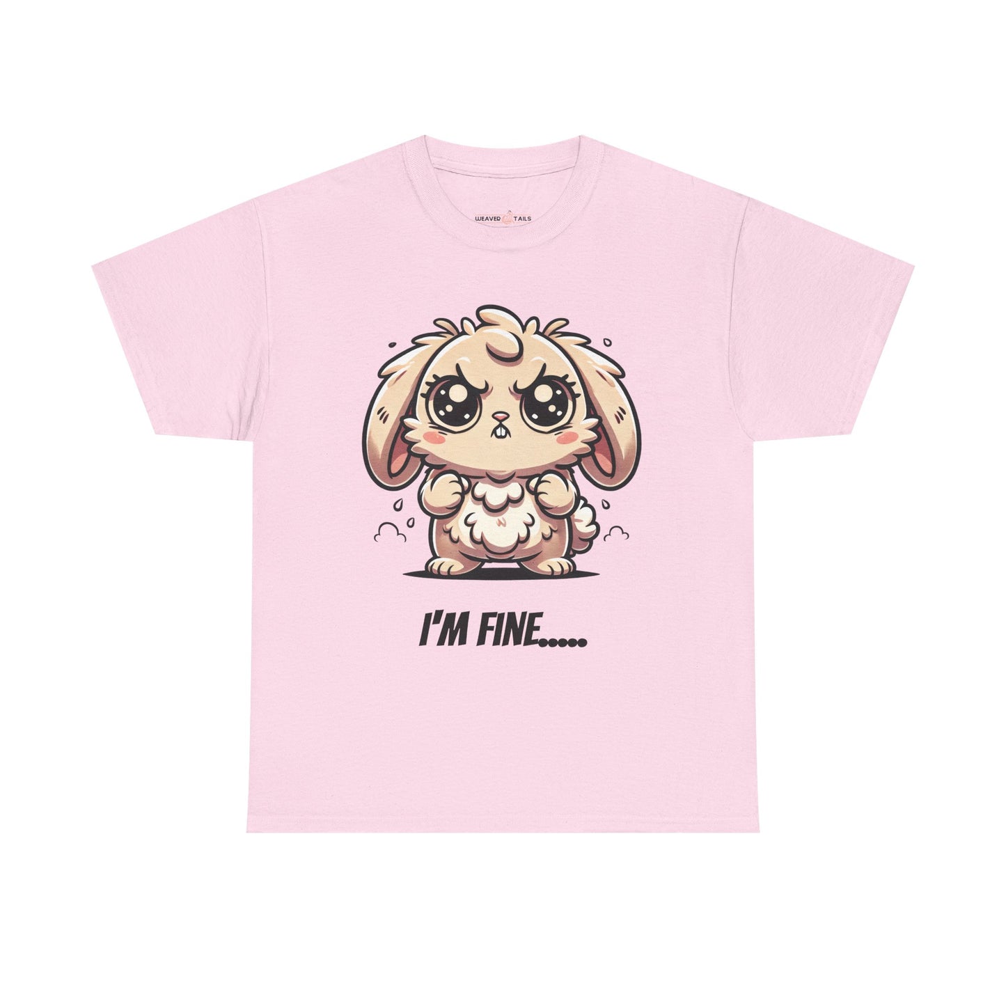 Cute Cartoon Bunny Tee - 'I'm Fine...' Unisex Heavy Cotton T-Shirt